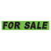 Slogan Window Stickers - 2 3/4" x 14 1/2" Fluorescent Green & Black