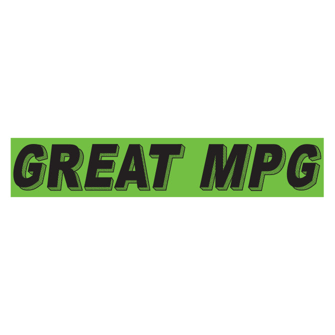Slogan Window Stickers - 2 3/4" x 14 1/2" Fluorescent Green & Black