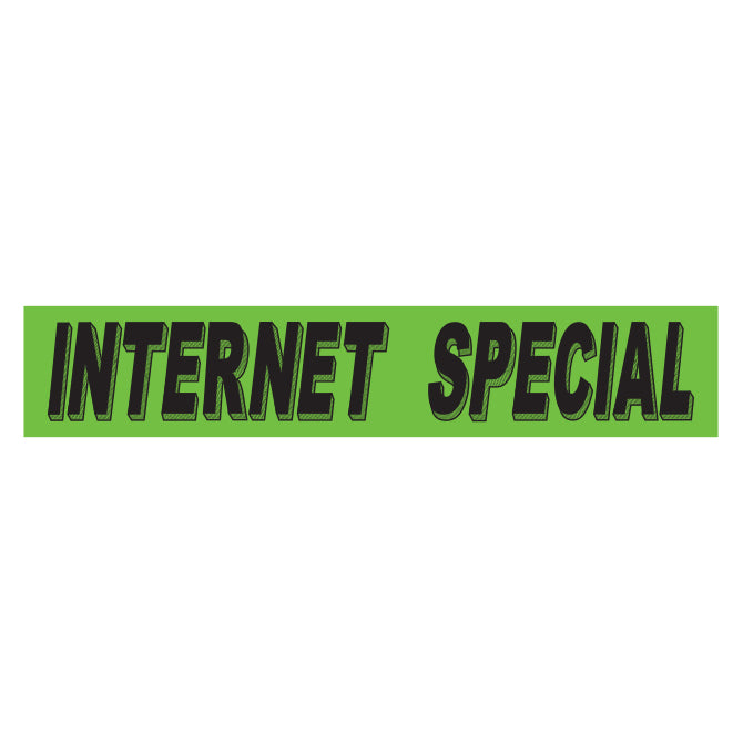 Slogan Window Stickers - 2 3/4" x 14 1/2" Fluorescent Green & Black