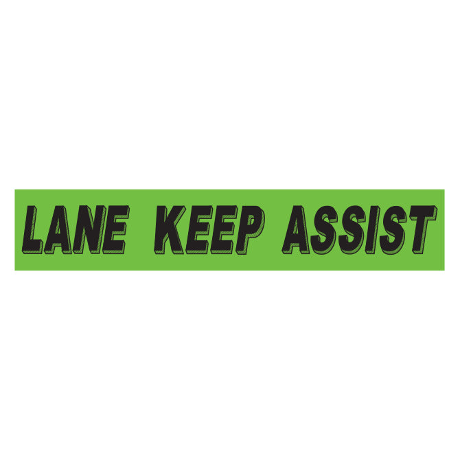 Slogan Window Stickers - 2 3/4" x 14 1/2" Fluorescent Green & Black
