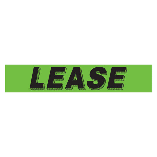 Slogan Window Stickers - 2 3/4" x 14 1/2" Fluorescent Green & Black