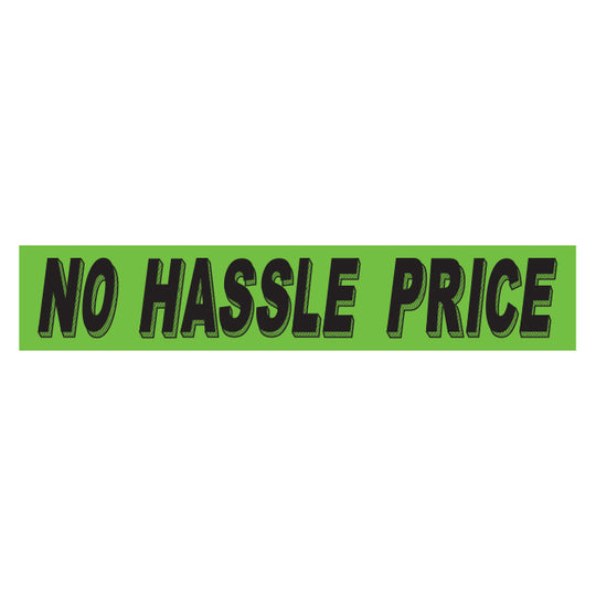 Slogan Window Stickers - 2 3/4" x 14 1/2" Fluorescent Green & Black