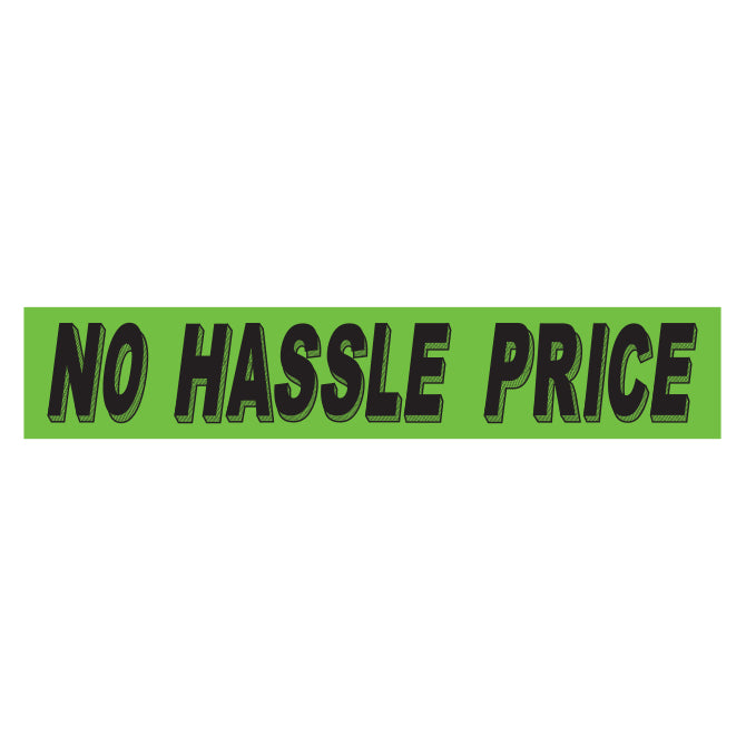 Slogan Window Stickers - 2 3/4" x 14 1/2" Fluorescent Green & Black