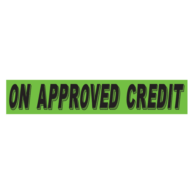 Slogan Window Stickers - 2 3/4" x 14 1/2" Fluorescent Green & Black