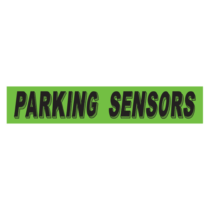 Slogan Window Stickers - 2 3/4" x 14 1/2" Fluorescent Green & Black