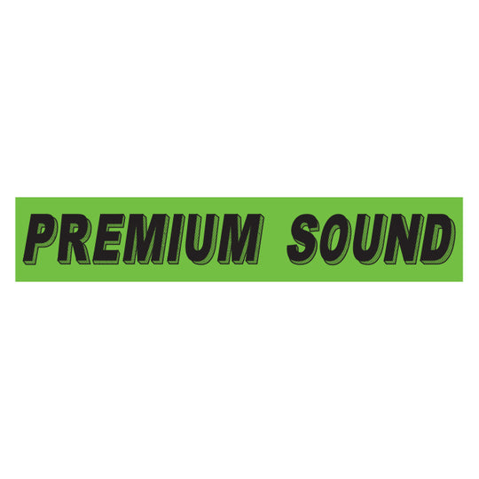Slogan Window Stickers - 2 3/4" x 14 1/2" Fluorescent Green & Black