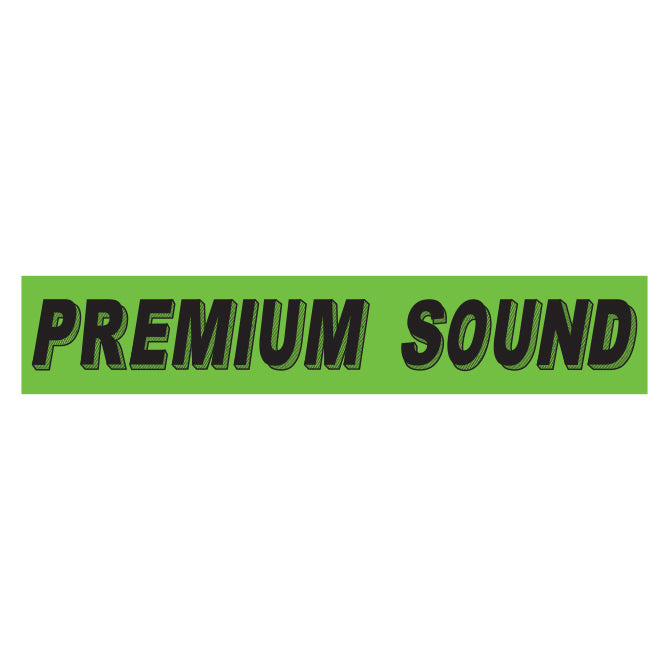 Slogan Window Stickers - 2 3/4" x 14 1/2" Fluorescent Green & Black