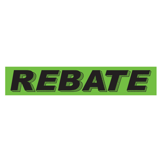 Slogan Window Stickers - 2 3/4" x 14 1/2" Fluorescent Green & Black
