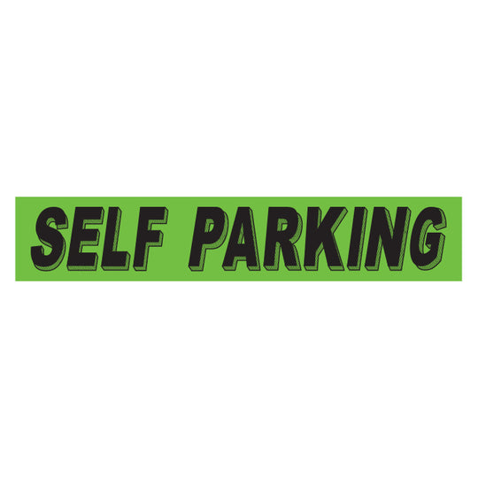 Slogan Window Stickers - 2 3/4" x 14 1/2" Fluorescent Green & Black