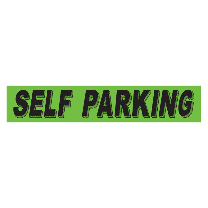 Slogan Window Stickers - 2 3/4" x 14 1/2" Fluorescent Green & Black