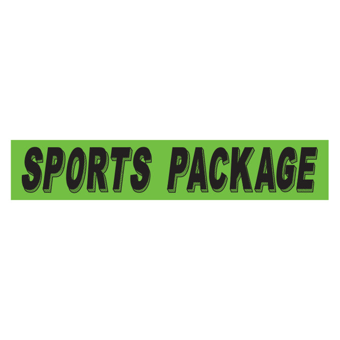 Slogan Window Stickers - 2 3/4" x 14 1/2" Fluorescent Green & Black