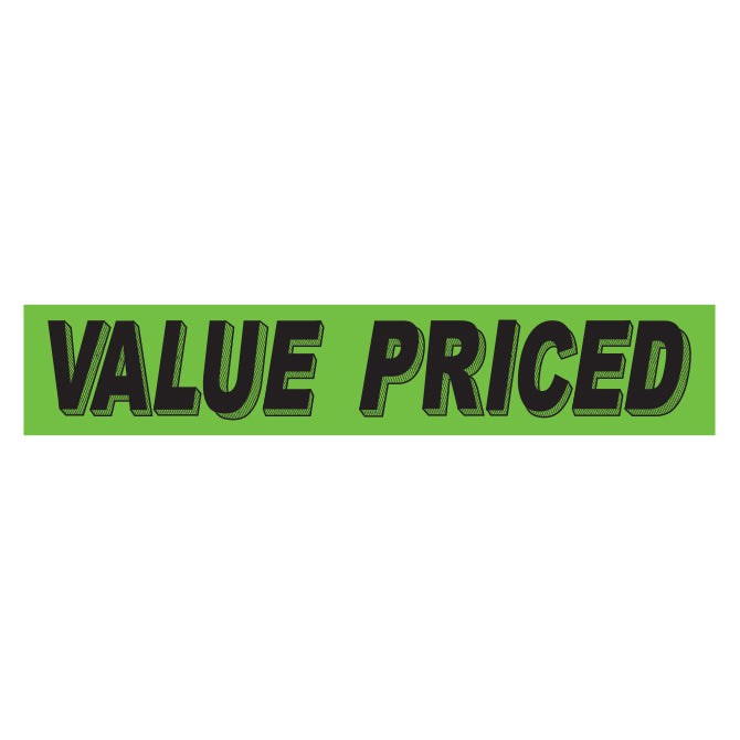 Slogan Window Stickers - 2 3/4" x 14 1/2" Fluorescent Green & Black