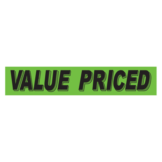 Slogan Window Stickers - 2 3/4" x 14 1/2" Fluorescent Green & Black
