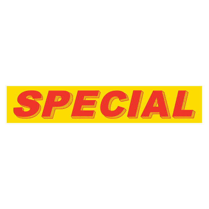Slogan Window Stickers - 2-3/4" x 14-1/2" Yellow & Red