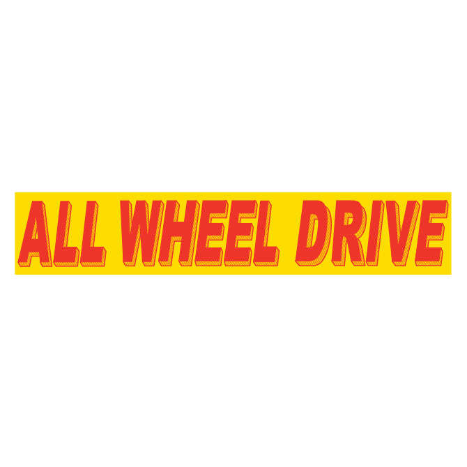 Slogan Window Stickers - 2-3/4" x 14-1/2" Yellow & Red