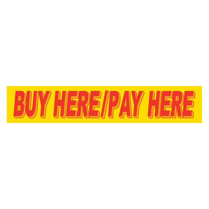 Slogan Window Stickers - 2-3/4" x 14-1/2" Yellow & Red