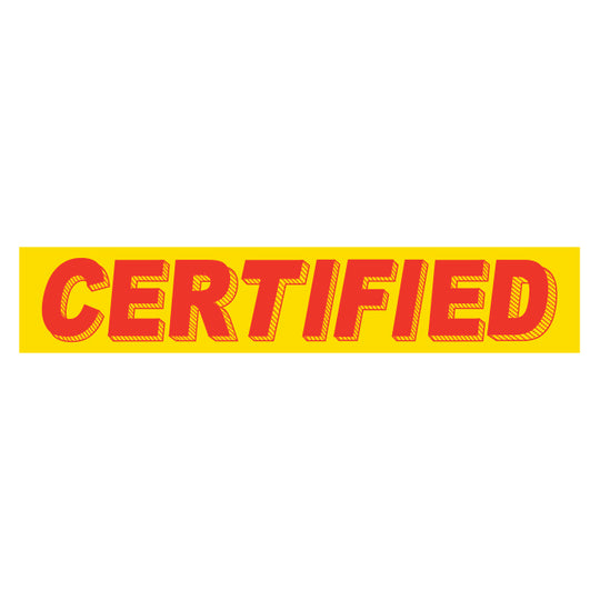 Slogan Window Stickers - 2-3/4" x 14-1/2" Yellow & Red