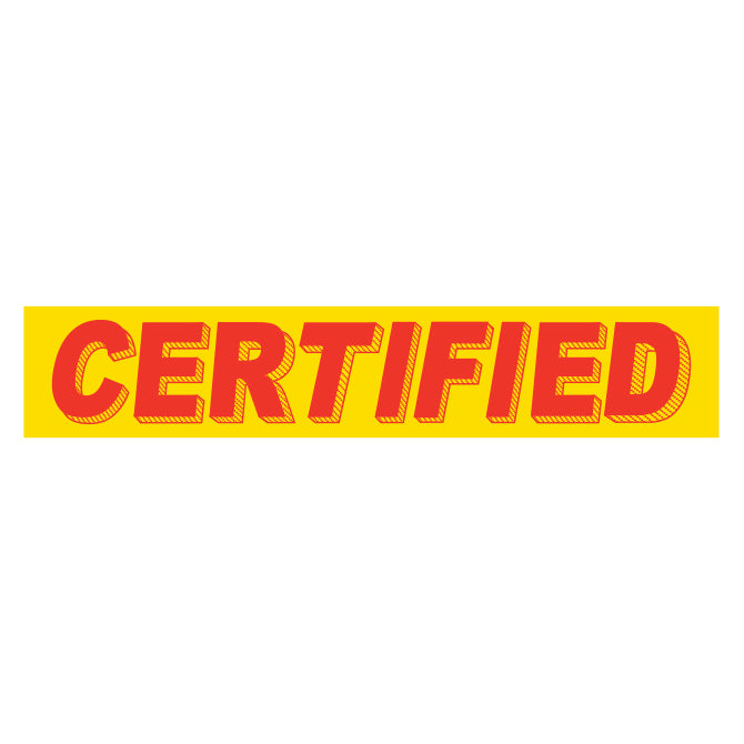 Slogan Window Stickers - 2-3/4" x 14-1/2" Yellow & Red