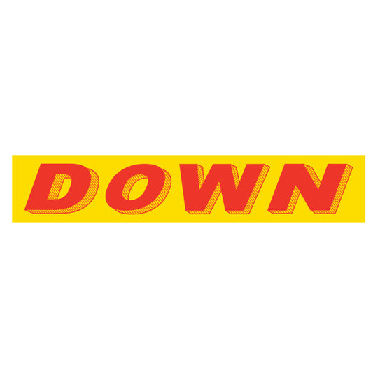 Slogan Window Stickers - 2-3/4" x 14-1/2" Yellow & Red