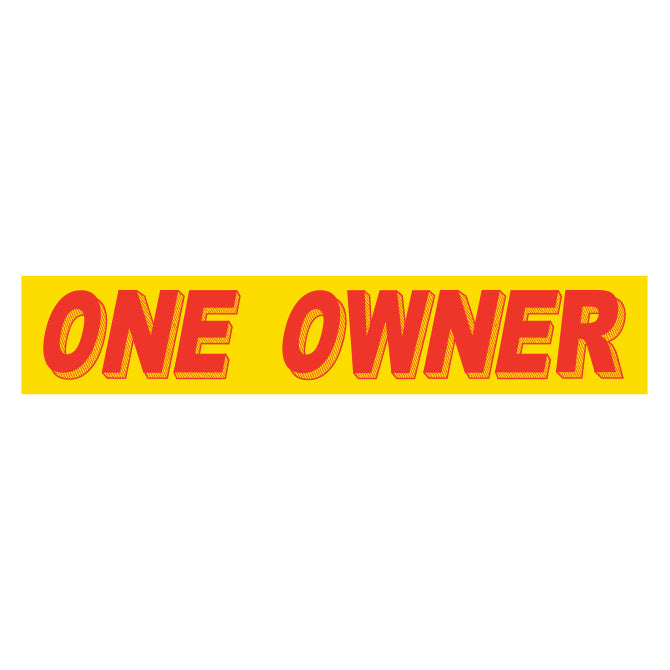 Slogan Window Stickers - 2-3/4" x 14-1/2" Yellow & Red