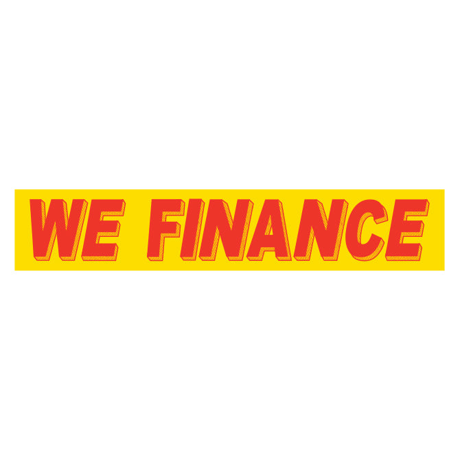 Slogan Window Stickers - 2-3/4" x 14-1/2" Yellow & Red
