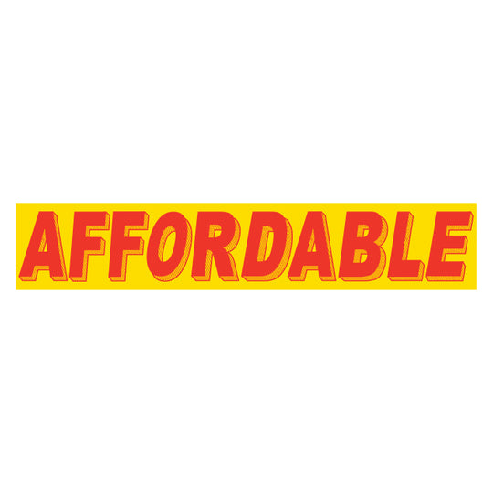Slogan Window Stickers - 2-3/4" x 14-1/2" Yellow & Red