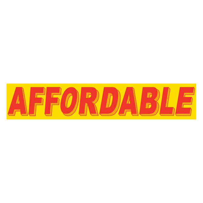 Slogan Window Stickers - 2-3/4" x 14-1/2" Yellow & Red