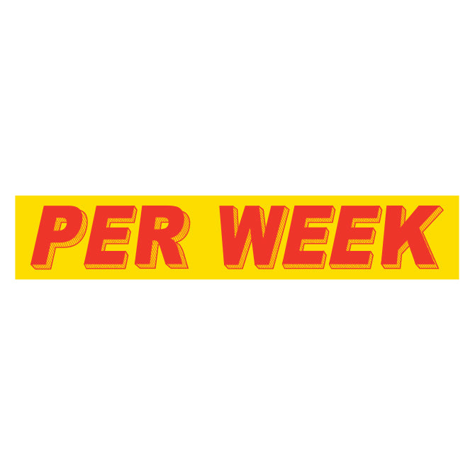 Slogan Window Stickers - 2-3/4" x 14-1/2" Yellow & Red