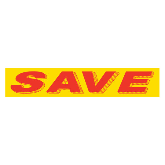 Slogan Window Stickers - 2-3/4" x 14-1/2" Yellow & Red