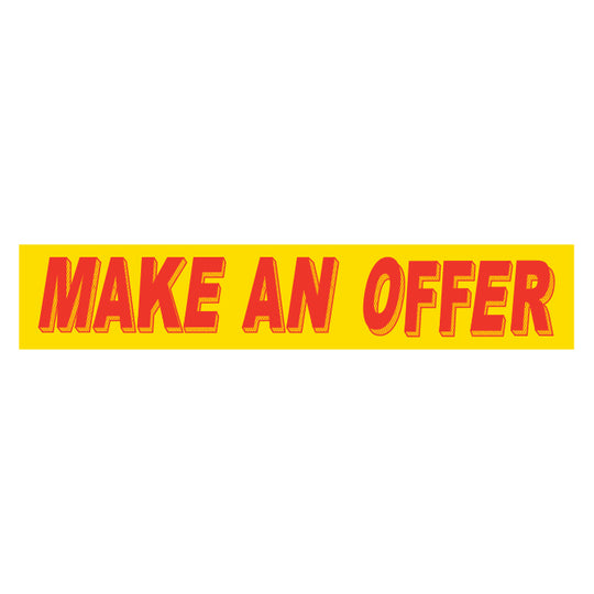 Slogan Window Stickers - 2-3/4" x 14-1/2" Yellow & Red