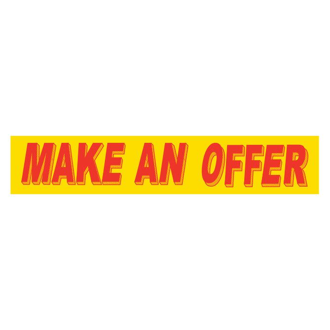 Slogan Window Stickers - 2-3/4" x 14-1/2" Yellow & Red