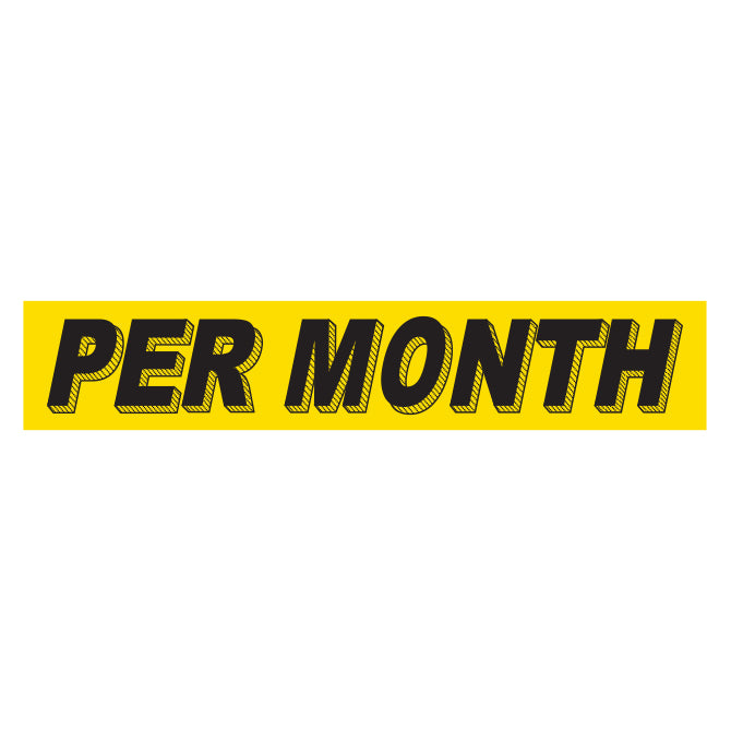 Slogan Window Stickers - 2-3/4" x 14-1/2" Yellow & Black