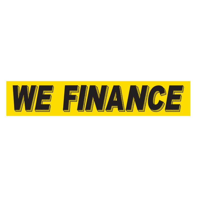 Slogan Window Stickers - 2-3/4" x 14-1/2" Yellow & Black