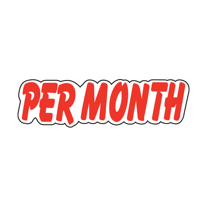 Die-Cut Window Stickers - 3-1/2" x 13-1/2" Red & White