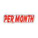 Die-Cut Window Stickers - 3-1/2" x 13-1/2" Red & White