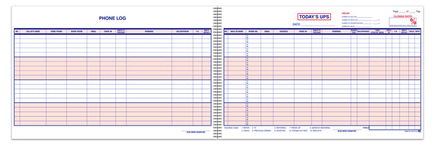 UPS Log Book/Customer Contact Log