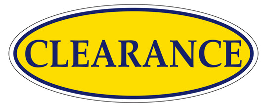Window Sticker, Blue on Yellow OVAL
