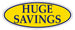 Window Sticker, Blue on Yellow OVAL