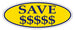 Window Sticker, Blue on Yellow OVAL