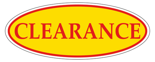 Window Sticker, Red on Yellow Oval, CLEARANCE - Qty. 12