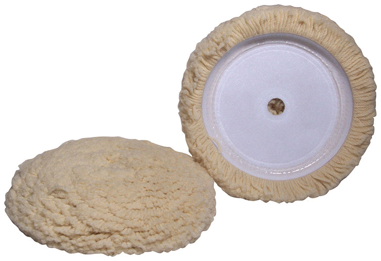 Velcro White Wool Buffing Pad - 7.5" x 1.5"