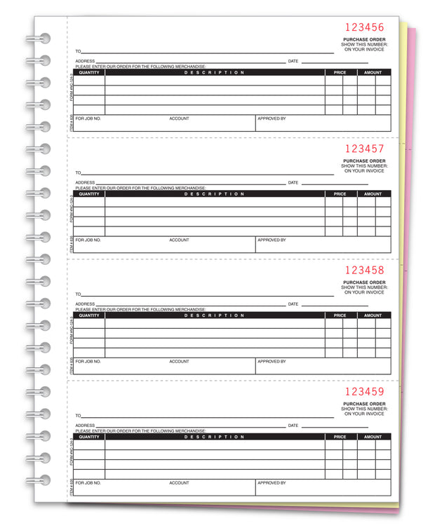 Purchase Order Books - 3-part