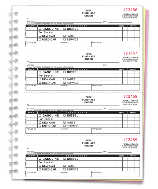 Fuel Purchase Order Books