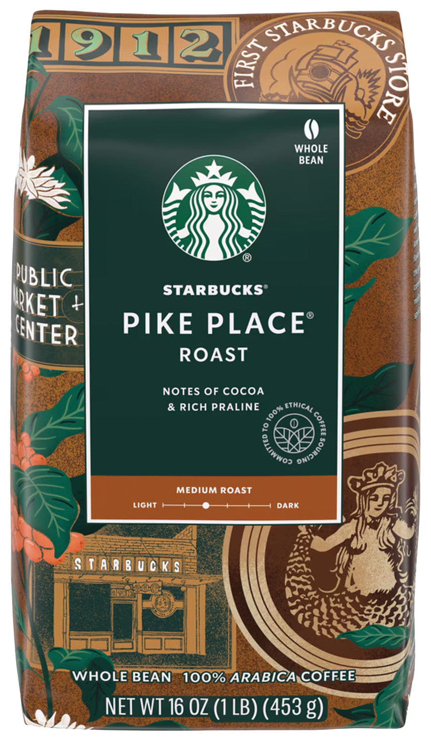 Starbucks Pike Place Whole Bean -1 lb. - Qty. 1