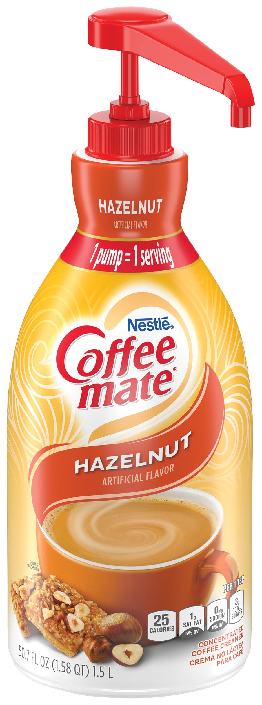 CoffeeMate Hazelnut Pump Creamer - 1.5 L - Qty. 1