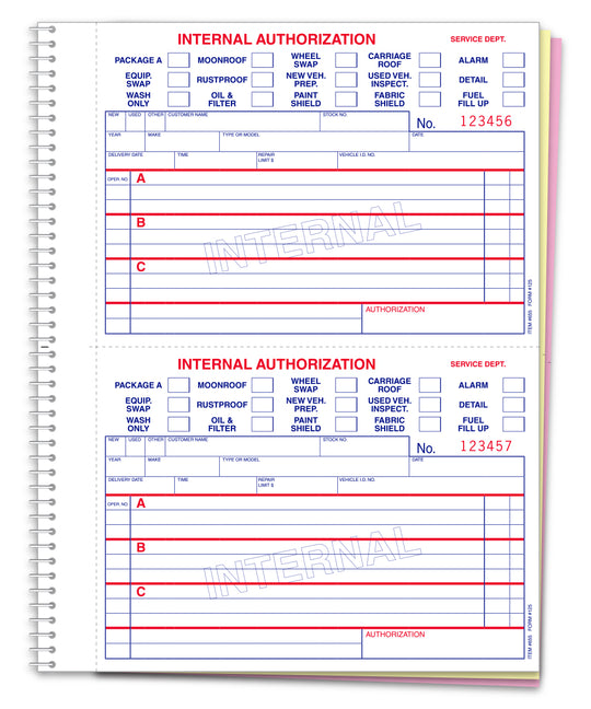 Internal Authorization Book