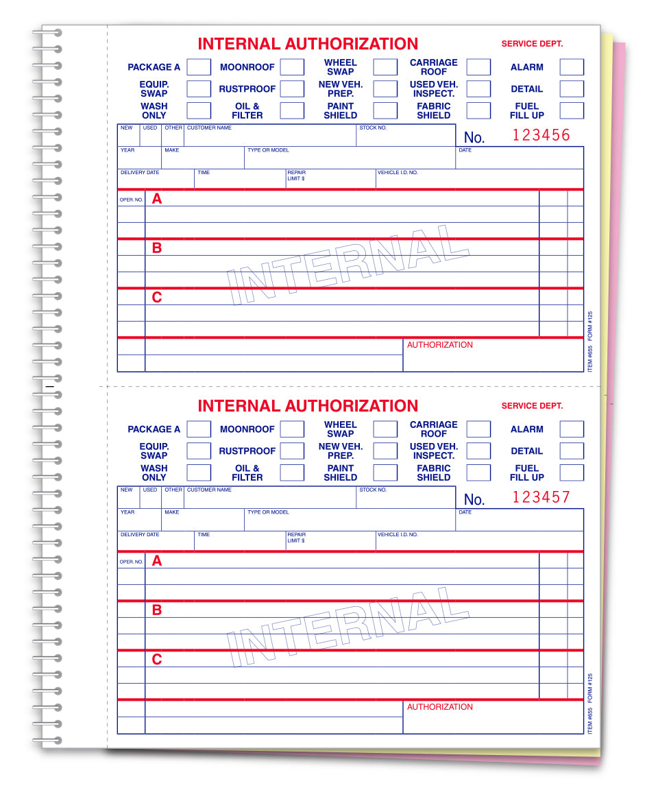 Internal Authorization Book