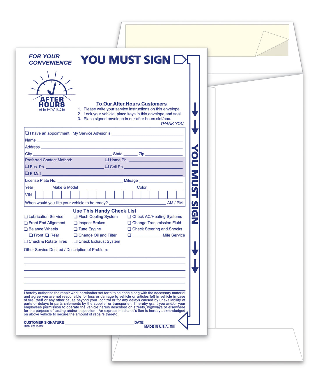 After Hours Envelope, Standard  - NDE-STD - Peel N Seal