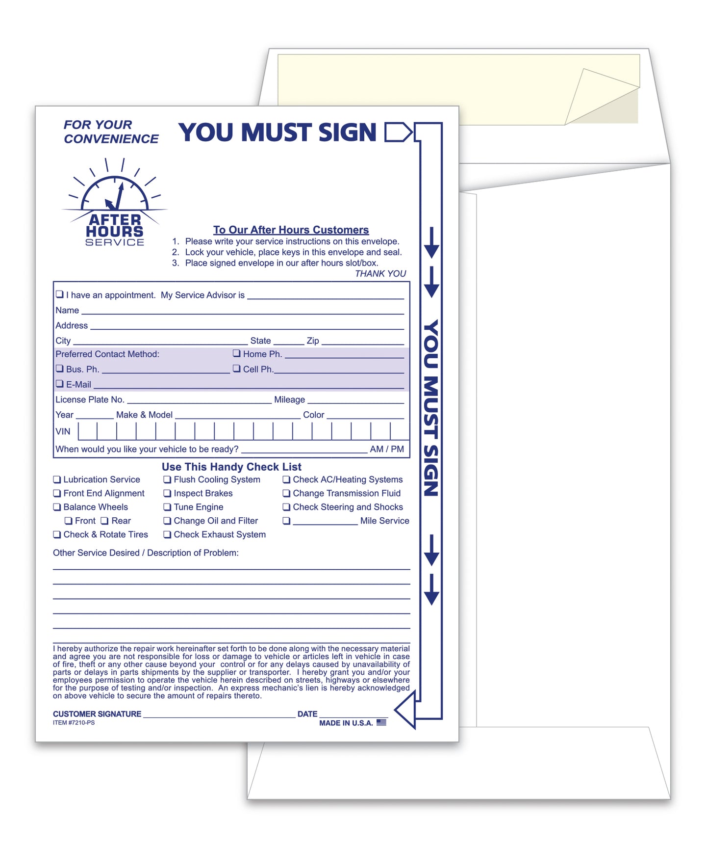 After Hours Envelope, Standard  - NDE-STD - Peel N Seal