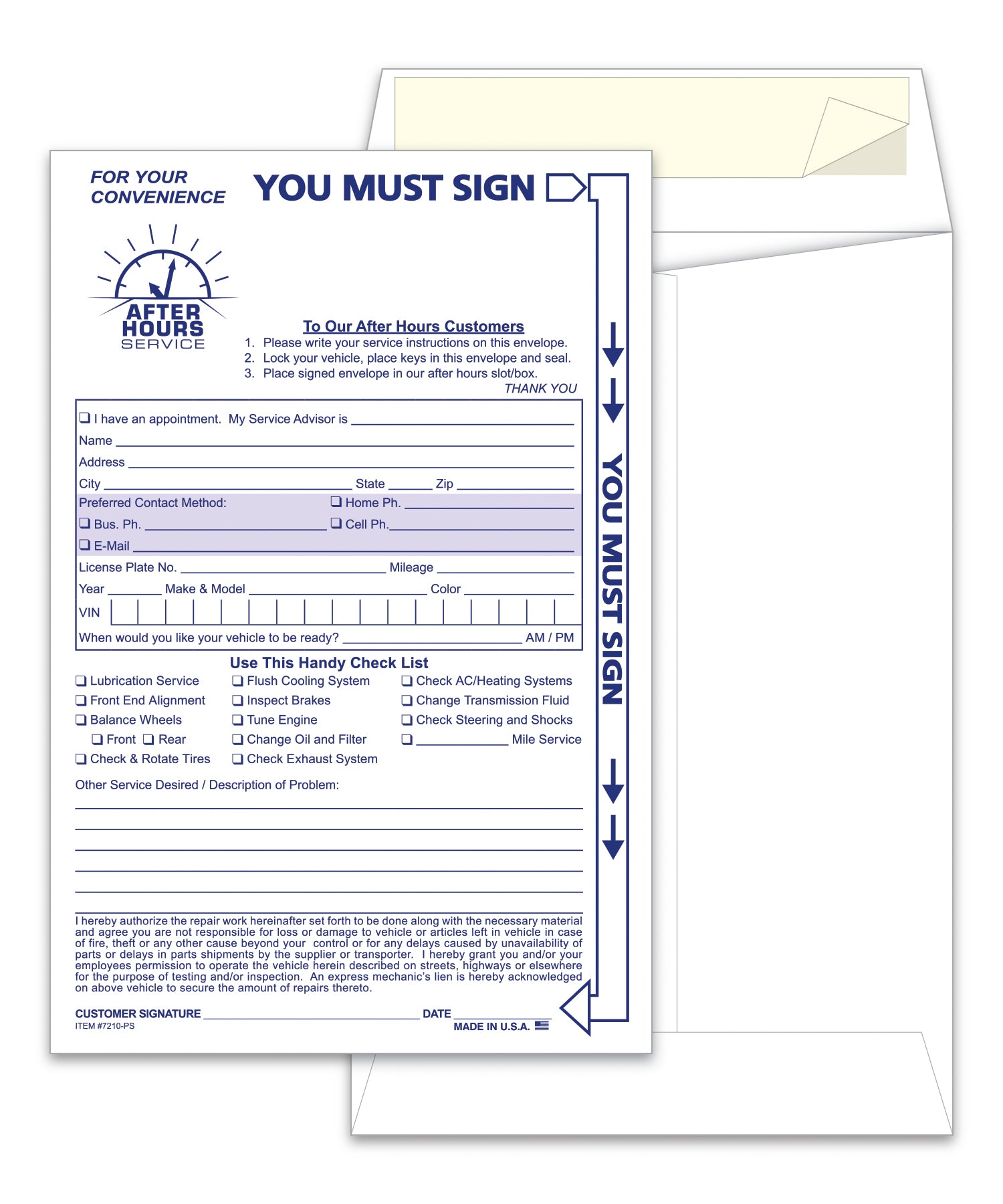 After Hours Envelope, Standard  - NDE-STD - Peel N Seal